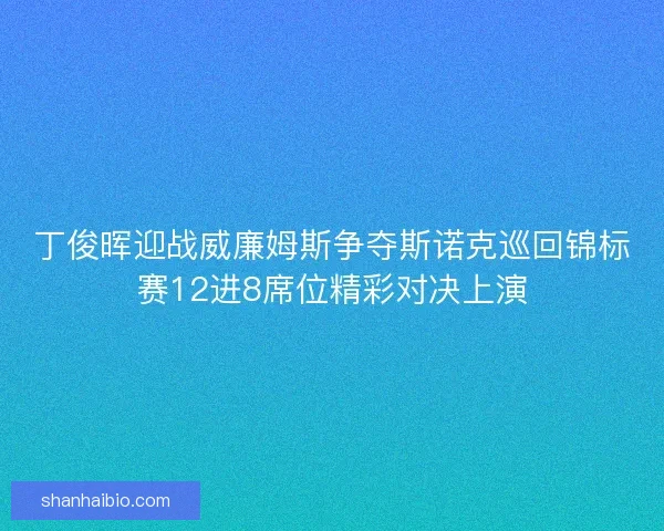 丁俊晖迎战威廉姆斯争夺斯诺克巡回锦标赛12进8席位精彩对决上演